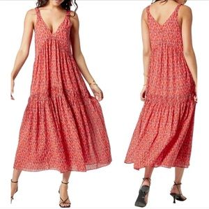Joie Bondi Tiered Midi Dress in Tea Rose   - Women’s Size Medium